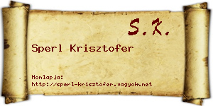 Sperl Krisztofer névjegykártya